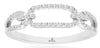 ESTATE .30CT DIAMOND 14KT WHITE GOLD CLASSIC ROUND OPEN OVAL LOVE KNOT FUN RING
