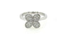 ESTATE .33CT DIAMOND 18KT WHITE GOLD 3D CLASSIC FLOWER BUTTERFLY LOVE RING