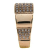 ESTATE WIDE .58CT DIAMOND 18KT ROSE GOLD 3D MULTI ROW FLOWER FUN RING