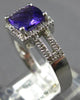 1.52CT DIAMOND & AAA AMETHYST 14KT WHITE GOLD CUSHION & ROUND HALO SQUARE RING