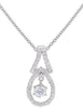 ESTATE .50CT DIAMOND 14KT WHITE GOLD 3D SOLITAIRE TEAR DROP FUN FLOATING PENDANT
