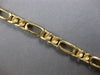 ESTATE LONG 14KT YELLOW GOLD 3D CLASSIC MATTE & SHINY FIGARO MENS BRACELET