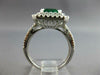 LARGE 3.08CT DIAMOND & AAA EMERALD 14K WHITE GOLD 3D HALO ENGAGEMENT RING #27577