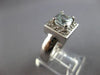 .48CT DIAMOND & AAA AQUAMARINE 14KT WHITE GOLD CUSHION & ROUND ENGAGEMENT RING