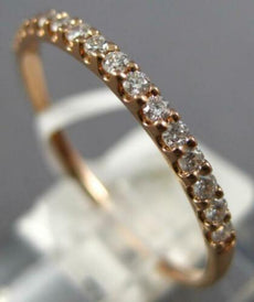 ESTATE .19CT DIAMOND 14KT ROSE GOLD 3D CLASSIC 1.5MM SEMI ETERNITY LOVE RING