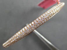 WIDE 1.73CT PINK DIAMOND 18KT ROSE GOLD CLASSIC MULTI ROW CUFF BANGLE BRACELET
