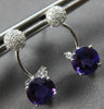 ESTATE 2.13CT DIAMOND & AAA AMETHYST 14KT WHITE GOLD FUN SWIRL HANGING EARRINGS