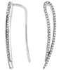 .29CT DIAMOND 14KT WHITE GOLD ELONGATED TEAR DROP LEVERBACK FUN HANGING EARRINGS