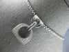 LARGE .75CT DIAMOND 14KT WHITE GOLD LOVE KNOT SEMI CIRCULAR FUN FLOATING PENDANT