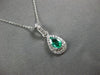 .52CT DIAMOND & AAA EMERALD 14KT WHITE GOLD PEAR SHAPE & ROUND FLOATING PENDANT