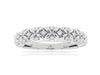 ESTATE .20CT DIAMOND 14KT WHITE GOLD 3D ROUND MULTI FLOWER ANNIVERSARY RING