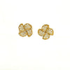 ESTATE .46CT DIAMOND 18KT YELLOW GOLD 3D ROUND FILIGREE FLOWER STUD EARRINGS