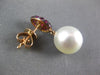 ESTATE .92CT AAA RUBY & SOUTH SEA PEARL 18K ROSE GOLD TEAR DROP HANGING EARRINGS