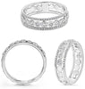 .29CT DIAMOND 14KT WHITE GOLD ROUND BEZEL ETOILE 3 ROW WEDDING ANNIVERSARY RING