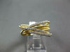 ESTATE LARGE .21CT DIAMOND 14KT 2 TONE GOLD MULTI ROW CRISS CROSS MESH LOVE RING