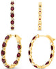 ESTATE LARGE 5.79CT DIAMOND & AAA RUBY 14KT YELLOW GOLD 3D OVAL & ROUND EARRINGS