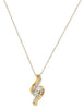ESTATE .36CT DIAMOND 18K YELLOW GOLD 2 STONE MATTE & SHINY LOVE FLOATING PENDANT
