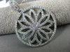 ESTATE LARGE 1.63CT DIAMOND 18KT WHITE GOLD 3D CIRCULAR FLOWER FLOATING PENDANT