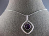 1.55CT DIAMOND & AAA AMETHYST 14KT WHITE GOLD CUSHION & ROUND FLOATING PENDANT