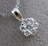 ESTATE .25CT DIAMOND 14KT WHITE GOLD 3D FLOWER CLUSTER FLOATING PENDANT & CHAIN