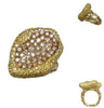LARGE 4.91CT PINK & FANCY YELLOW DIAMOND 18KT YELLOW & ROSE GOLD NUGGET FUN RING