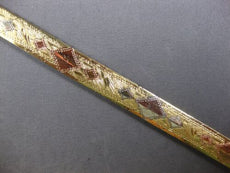 ANTIQUE WIDE 14KT WHITE YELLOW AND ROSE GOLD 3D HANDCRAFTED ITALIAN BRACELET