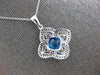LARGE 2.53CT WHITE & BLACK DIAMOND & BLUE TOPAZ 14KT WHITE GOLD CUSHION PENDANT