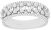 .77CT DIAMOND 14K WHITE GOLD ROUND & BAGUETTE MULTI ROW WEDDING ANNIVERSARY RING