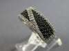 WIDE .75CT WHITE & BLACK DIAMOND 14KT WHITE GOLD MULTI ROW CRISS CROSS LOVE RING