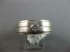 ESTATE WIDE .44CT DIAMOND 14KT WHITE GOLD 3D SOLITAIRE MATTE & SHINY MENS RING