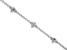 ESTATE .11CT DIAMOND 14KT WHITE GOLD 3D CLUSTER PEAR SHAPE BY THE YARD BRACELET