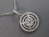 ESTATE .60CT DIAMOND 14KT WHITE GOLD CLUSTER FLOWER DOUBLE HALO FLOATING PENDANT