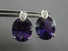 9.05CT DIAMOND & AAA AMETHYST 14KT WHITE GOLD OVAL & ROUND LEAF STUD EARRINGS