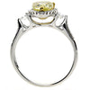 1.70CT WHITE & FANCY YELLOW DIAMOND 18KT 2 TONE GOLD PEAR SHAPE ENGAGEMENT RING