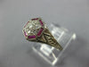 ANTIQUE .34CT DIAMOND & AAA RUBY 18K WHITE GOLD 3D CLUSTER ENGAGEMENT RING 26872