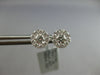 ESTATE .72CT DIAMOND 18K WHITE GOLD CLASSIC ROUND INVISIBLE FLOWER STUD EARRINGS