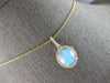 2.36CT DIAMOND & AAA AUSTRALIAN OPAL 14KT YELLOW GOLD OVAL HALO FLOATING PENDANT