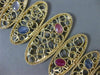 ANTIQUE EXTRA LARGE MULTI COLOR SAPPHIRE 14KT YELLOW GOLD 3D GRADUATING BRACELET