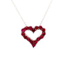 ESTATE .71CT AAA RUBY 18KT WHITE GOLD CLASSIC OPEN HEART LOVE FLOATING PENDANT