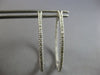 ESTATE LARGE 1.10CT DIAMOND 14KT WHITE GOLD 3D INSIDE OUT HOOP HANGING EARRINGS