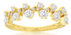 ESTATE .70CT DIAMOND 14KT YELLOW GOLD ROUND CLUSTER PEAR SHAPE ANNIVERSARY RING