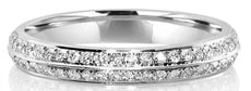.34CT DIAMOND 18KT WHITE GOLD 3D PAVE 2 ROW COMFORT FIT WEDDING ANNIVERSARY RING