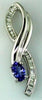 .70CT DIAMOND & AAA TANZANITE 14KT WHITE GOLD OVAL & BAGUETTE INFINITY PENDANT