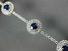 LARGE 5.74CT DIAMOND & AAA SAPPHIRE 14K WHITE GOLD 3D ROUND HALO TENNIS BRACELET