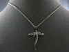.26CT DIAMOND 14KT WHITE GOLD 3D DOUBLE SWIRL LOVE KNOT CROSS FLOATING PENDANT