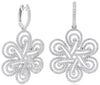 LARGE 2.50CT DIAMOND 14KT WHITE GOLD MULTI INFINITY FLOWER LOVE HANGING EARRINGS