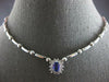 1.30CT DIAMOND & AAA TANZANITE 14KT WHITE GOLD 3D CLASSIC FLOWER LOVE NECKLACE