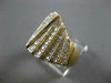 ESTATE LARGE 1.40CT DIAMOND 14KT 2 TONE GOLD MULTI ROW SIDEWAY ANNIVERSARY RING