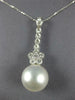 .62CT DIAMOND & AAA SOUTH SEA PEARL 14KT WHITE GOLD 3D FLOWER FLOATING PENDANT