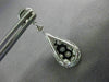 ESTATE LARGE 2.88CT DIAMOND 18K WHITE GOLD 3D TEAR DROP CLUSTER HANGING EARRINGS